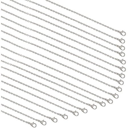 Arricraft 20 Strands Necklace Chain Silver Plated Necklace Chains Bulk Cable Chain Charms for Pendant Necklace Jewelry Making, 23.6