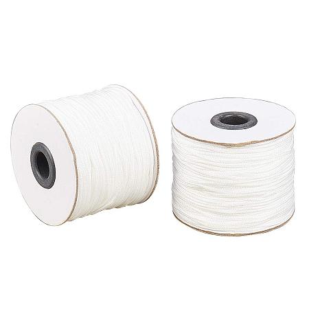PandaHall Elite 2 Rolls 1.8mm/ 80 Yards White Nylon Braided Lift Shade Cord for Blind Shade Mini Blind Cord Replacement String for Windows, Roman Shade Repair