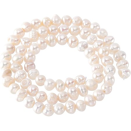NBEADS 90 Pcs Natural Shell Pearl Beads, Potato Shape Freshwater Pearl Beads Spacer, Pearl Loose Beads for DIY Crafts Making Jewelry Bracelets Necklaces Earrings