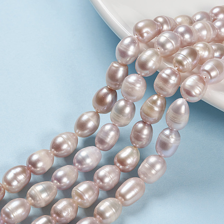 ARRICRAFT Natural Cultured Freshwater Pearl Beads Strands, Oval, Lilac, 9~11x8~9mm, Hole: 0.8mm, about 35pcs/strand, 14.1 inches
