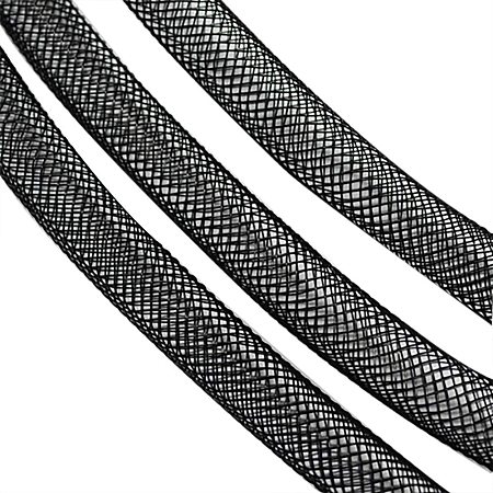 Pandahall Elite About 20 Yards 20mm Plastic Net Thread Mesh Cord Black for Necklaces Bracelets Jewelry Making