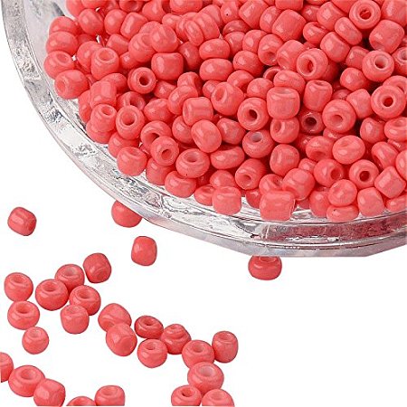 ARRICRAFT 1 Bag (10000pcs) Spray Painted 8/0 Glass Seed Beads with 1mm Hole, LightCoral