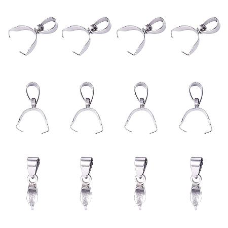 Arricraft About 100 Pieces 304 Stainless Steel Pinch Clip Bail Clasp Dangle Charm Bead Pendant Connector Findings Length 11.5x11x4mm for Jewelry Making