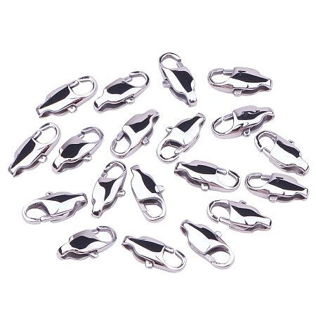 ARRICRAFT 100PCS Grade A 304 Stainless Steel Lobster Claw Clasps, Stainless Steel Color, 12x5x3mm
