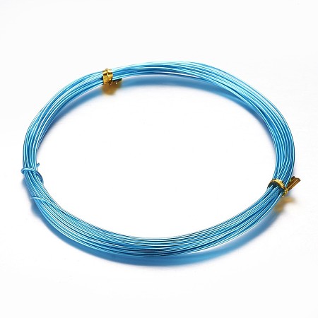 Honeyhandy Aluminum Wire, Bendable Metal Craft Wire, for Beading Jewelry Craft Making, Deep Sky Blue, 18 Gauge, 1mm, about 32.8 Feet(10m)/roll