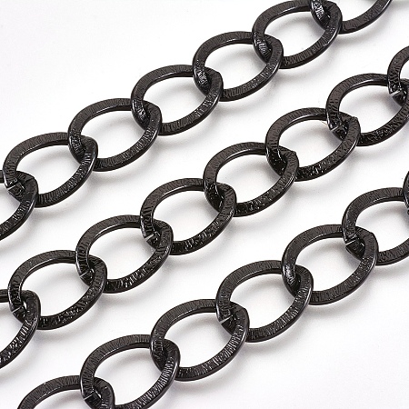 ARRICRAFT Aluminium Twisted Chains Curb Chains, Unwelded, Black, Link: about 15x20mm