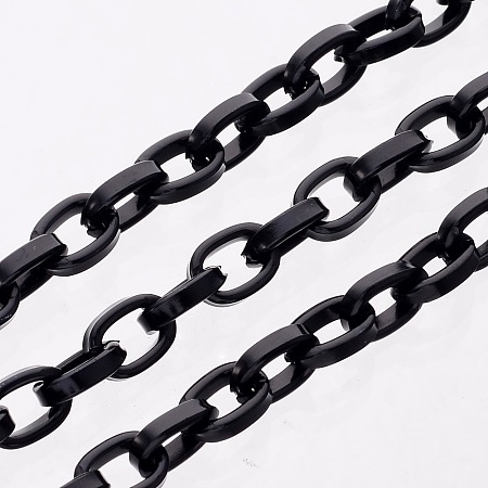 Honeyhandy Aluminum Chains, Unwelded, Oxidated in Black, Link: 5.5x8mm