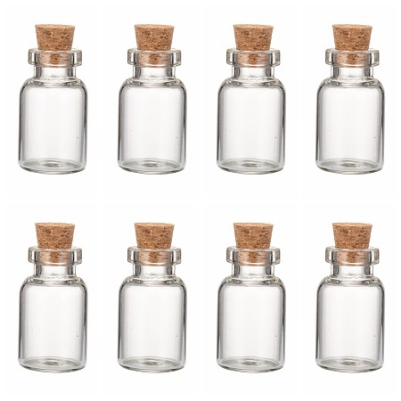 Honeyhandy Glass Jar Bead Containers, with Cork Stopper, Wishing Bottle, Clear, 16x28mm, Bottleneck: 10mm in diameter, Capacity: 4ml(0.13 fl. oz)