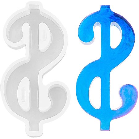 Arricraft 1 Pc Dollar Sign Silicone Resin Molds, Epoxy Resin Casting Molds for for UV Resin Jewelry DIY Craft