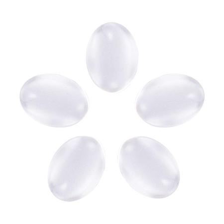 ARRICRAFT 20 Pcs 18x13MM Dome Oval Flat Back Transparent Clear Glass Cabochons, Fit Cameo Settings, 18x13mm, 4.5mm(Range: 4~5mm) Thick