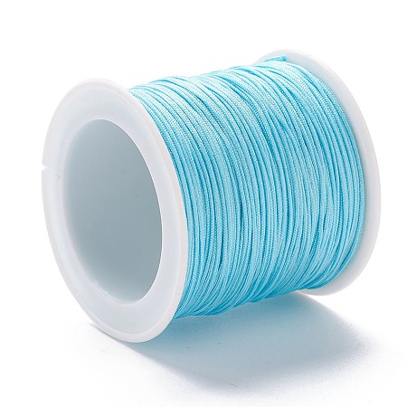 Honeyhandy Braided Nylon Thread, DIY Material for Jewelry Making, Sky Blue, 0.8mm, 100yards/roll