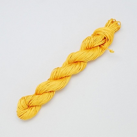 Honeyhandy 10M Nylon Jewelry Thread, Nylon Cord for Custom Woven Bracelets Making, Gold, 2mm