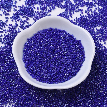 MIYUKI® Delica Beads, Cylinder, Japanese Seed Beads, 11/0, (DB0216) Opaque Cobalt Luster, 1.3x1.6mm, Hole: 0.8mm; about 2000pcs/10g