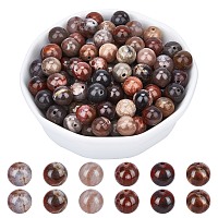 ARRICRAFT Natural Petrified Wood Round Bead Strands, 8mm, Hole: 1mm; about 47pcs/strand, 15 inches, 2strands/box