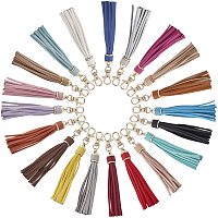 WADORN 20 Colors Leather Tassel Keychain, PU Leather Tassel Pendants Multicolor Tassel Charm Bag Cellphone Decoration Tassel Charms for Key Lanyards Straps DIY Jewelry Craft Supplies