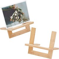 GORGECRAFT 2 Pack Wooden Display Stand Plate Holder Bamboo Vintage Place Card Stand Table Picture Frame Holder Stand Plate Holder for Card Book Photo Decorative Plates Artwork(Light Brown)