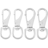 PandaHall Elite 4pcs Stainless Steel Swivel Eye Snap Hooks 2 Sizes 360 Degree Rotate Lobster Claw Clasp Lanyard Swivel Snap Hook Spring Buckle Clasp for Flagpole Bird Feeders Pet Chains, 3.5/3.9