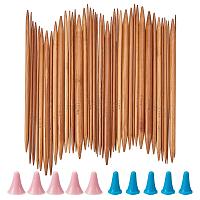 NBEADS 75pcs Bamboo Double Pointed Knitting Needles (15 Sizes from 2mm to 10mm) with 10pcs Needle Caps, Knitting Needle Point Protectors and Knitting Crotchet Locking Stitch Markers