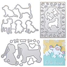 Gorgecraft Pet Gog Frame Metal Cutting Dies Stencils, for DIY Scrapbooking/Photo Album, Decorative Embossing DIY Paper Card, Matte Platinum Color, 3pcs/set