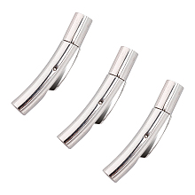 Unicraftale 304 Stainless Steel Bayonet Clasps, Stainless Steel Color, 30x6mm, Hole: 3mm, 6sets/box