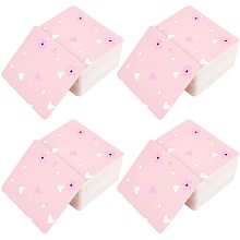 Cardboard Hair Clip Display Cards, Rectangle with Flower Pattern, Pink, 6x6.9x0.03cm, Hole: 4mm