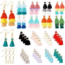 SUNNYCLUE 224Pcs 16 Styles Tassel Pendant kit Including 64Pcs Bohemia Nylon Tassel Charms & Earring Hooks & Jump Rings for Women Adults DIY Earring Jewellery Making Suoolies