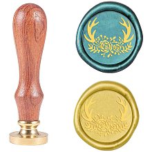 CRASPIRE Wax Seal Stamp Antlers Sealing Wax Vintage 25mm Sealing Stamp Head Wooden Handle for LettersWedding Invitations Envelopes Gift Packing Decorating