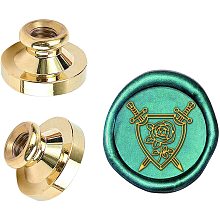 ARRICRAFT Wax Seal Stamp Head 0.98" Rose Sword Shield Pattern Removable Retro Brass Sealing Stamp Head for Envelopes, Greeting Cards, Crafts, Books, Wine Packages Decoration