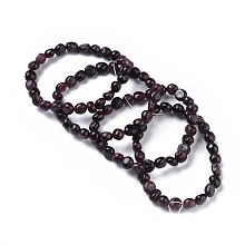 Honeyhandy Natural Garnet Bead Stretch Bracelets, Tumbled Stone, Nuggets, Inner Diameter: 2~2-1/4 inch(5.2~5.6cm)