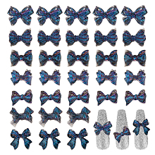 Arricraft 280Pcs 7 Styles Resin Cabochons, with Glitter Powder, Bowknot, Prussian Blue, 7~10x10~11.5x2.5~3mm, 40pcs/style