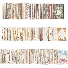 OLYCRAFT 200pcs Scrapbook Decorative Paper Pads Scrapbook Background Paper Vintage Scrapbooking Supplies Lace Frames Lace Stickers Frame Decorative Stickers for Aesthetics Bullet Journals