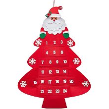 NBEADS Christmas Tree Fabric Advent Calendar, Felt Christmas Tree Fabric Wall Hanging Fibre Xmas Countdown Calendar Gift for Christmas New Year Wall Home Party Decoration