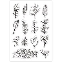 GLOBLELAND Leaves Clear Stamps Silicone Stamp Cards for Card Making Decoration and DIY Scrapbooking