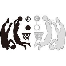 GLOBLELAND Basketball Player Metal Cutting Dies Basketball Hoops Die Cuts for DIY Scrapbooking Easter Birthday Mother's Day Valentine's Day Cards Making Album Envelope Decoration,Matte Platinum