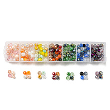 Honeyhandy 252Pcs 7 Style Electroplate Glass Beads Strands, Faceted, Rondelle, Mixed Color, 5.5~6x5mm, Hole: 1mm, about 36pcs/style