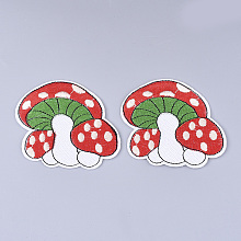 Honeyhandy Computerized Embroidery Cloth Iron on/Sew on Patches, Appliques, Costume Accessories, Mushroom, Colorful, 66x77x1.5mm