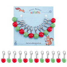 NBEADS 24 Pcs Apple Stitch Markers, Resin Apple Crochet Stitch Marker Charms Removable Lobster Clasp Locking Stitch Marker for Knitting Weaving Sewing Accessories Quilting Handmade Jewelry