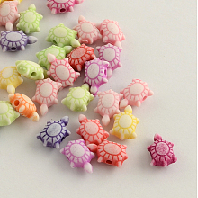 Honeyhandy Craft Style Acrylic Beads, Tortoise, Mixed Color, 11.5x8x5mm, Hole: 2mm, about 2400pcs/500g