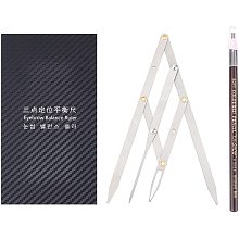 OLYCRAFT 3pcs Eyebrow Sets Eyebrow Stencil Ruler Microblading Eyebrow Calipers Measure Tools with Wooden Eyebrow Pencils Removable Flexible Reusable Eyebrow Stainless Steel Stencil Ruler with Needles