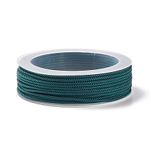 Honeyhandy Braided Nylon Threads, Dyed, Knotting Cord, for Chinese Knotting, Crafts and Jewelry Making, Dark Green, 1mm, about 21.87 yards(20m)/roll