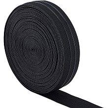 BENECREAT 10 Yards 1.2" Wide Non-Slip Elastic Band Straight Silicone Elastic Gripper Band Flat Waistband for Garment Sewing Project, Black