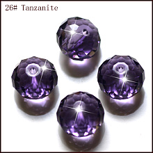 Honeyhandy Imitation Austrian Crystal Beads, Grade AAA, Faceted, Rondelle, Blue Violet, 6x4mm, Hole: 0.7~0.9mm