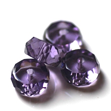 Honeyhandy Imitation Austrian Crystal Beads, Grade AAA, Faceted, Flat Round, DarkSlate Blue, 8x3.5mm, Hole: 0.9~1mm