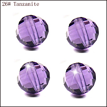 Honeyhandy Imitation Austrian Crystal Beads, Grade AAA, Faceted, Round, Medium Purple, 8mm, Hole: 0.9~1mm