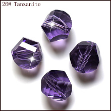 Honeyhandy Imitation Austrian Crystal Beads, Grade AAA, Faceted, Polygon, Blue Violet, 8mm, Hole: 0.9~1mm