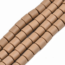 Honeyhandy Handmade Polymer Clay Bead Strands, Column, Camel, 6.5x6mm, Hole: 1.2mm, about 61pcs/strand, 15.75 inch(40cm)