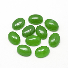 Honeyhandy Natural Malaysia Jade Cabochons, Oval, Lime Green, 18x13x5mm