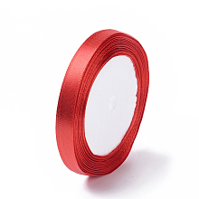 Honeyhandy Satin Ribbon for Gift Package, Christmas Ribbon, Red, 3/8 inch(10mm) wide, 25yards/roll(22.86m/roll)