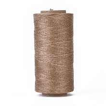 Honeyhandy Waxed Polyester Cord, Micro Macrame Cord, Waxed Sewing Thread, Flat, Camel, 0.8mm, about 284.33 yards(260m)/roll