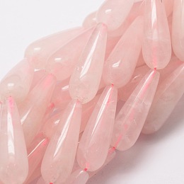 Arricraft Natural Rose Quartz Teardrop Beads Strands, 30x10mm, Hole: 1.5mm, about 13pcs/strand, 15.7 inches
